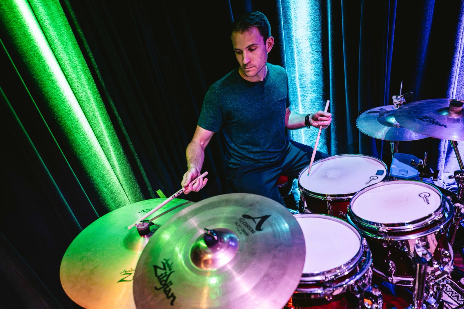 Bad Karl's drummer mid-song